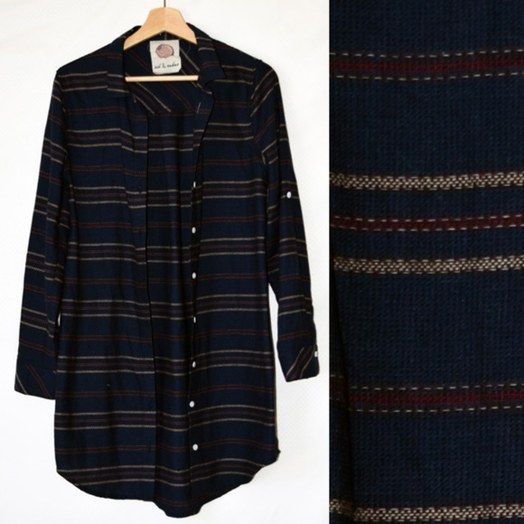 Ash & Ember Tops - NWOT Ash & Ember Striped Long Shirts Dress